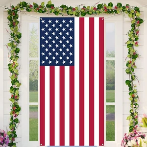 Memorial Day Decorations Memorial Day Door Cover Patriotic Font Porch Sign Ameri - Picture 1 of 5