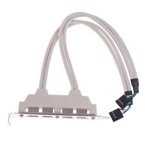 4 Port USB 2.0 to 9 Pin MainBoard Header Bracket Extension Cable for PC Pan.h3