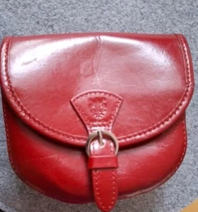 echtes Leder Handtasche Crossbag klein weinrot made in italy - Bild 1 von 16