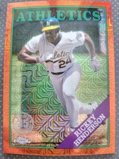 2023 Topps Series 1 Rickey Henderson  1988 Chrome Orange Mojo T88C-8~ 7/25