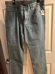 Lauren Jeans Company Damen Babyblau Jeans Leder Aufnäher auf der Rückseite Größe 14 - Bild 1 von 4