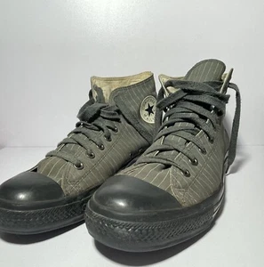 Converse All Stars Hi Tops Olive Green Pinstripe Size 13 Unisex Sneakers Chucks - Picture 1 of 10