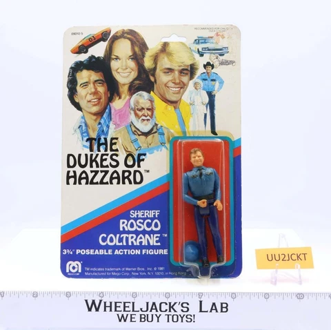 Sheriff Rosco Coltrane 3 3/4" MOSC 1981 Dukes Of Hazzard Mego Vintage Cover