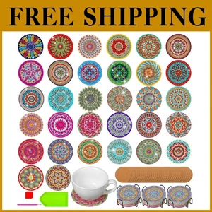 Confezione Sottobicchieri Pittura Diamantati 32 Pezzi - Foto 1 di 9