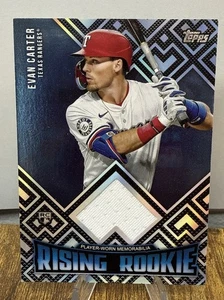 2024 Topps Update RISING ROOKIE RELIC PATCH RC Evan Carter #RRR-EC Rangers - Bild 1 von 2