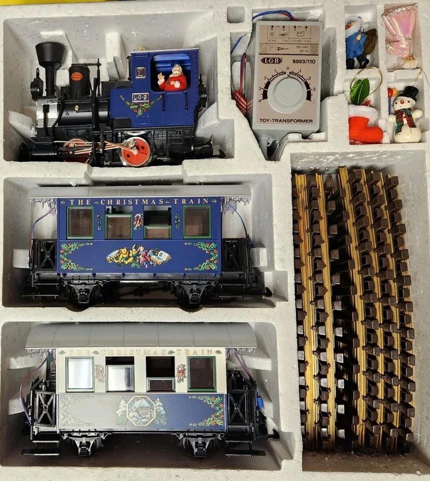 LGB LEHMANN 72545 Blue The Christmas Train G-Scale With Original Box RARE!! - Image 1 of 4
