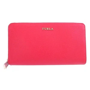 AUTHENTIC Furla Zip Around long wallet Red Leather - Picture 1 of 7