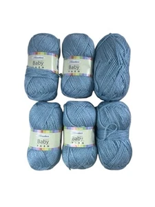 Herrschners Baby Yarn 2-ply, Blue Ice, lot of 4 Full & 2 Opened (220 yds each) - Picture 1 of 4