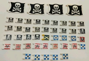 Vintage Lego Piraten Flagge Lot Jolly Roger Schädel für Sets 6285, 6286, 6270, 10040 - Bild 1 von 2