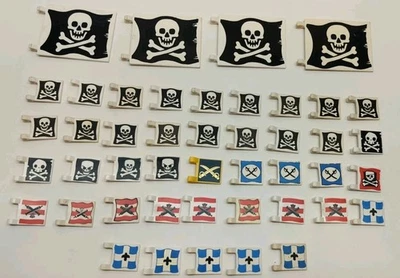 Lote de Bandera Pirata Lego Vintage Calavera Jolly Roger para Juegos 6285, 6286, 6270, 10040 Foto 1 de 2