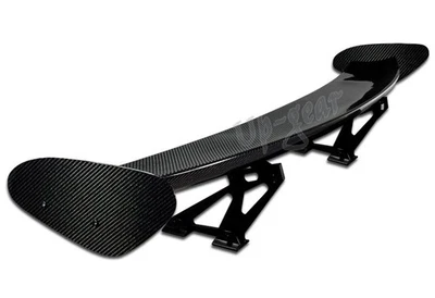 Universal 51" TYPE-4 Real Carbon Fiber Adjustable Rear Trunk GT Spoiler Wing - Image 1 of 4