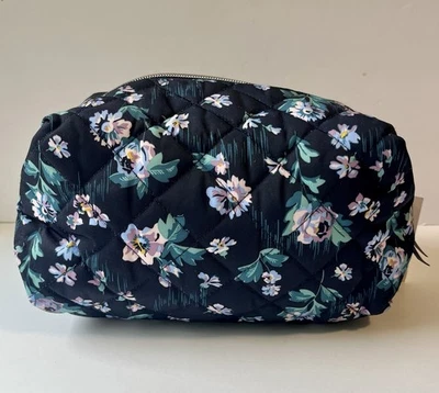 Vera Bradley Large Cosmetic Bag Performance Twill Navy Garden NWT - Image 1 of 4