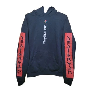PlayStation Japanese Retro fleece Hoodie Mens Small Sleeve Print Black  - Picture 1 of 8