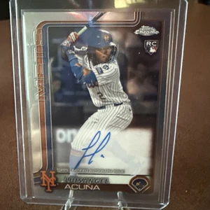 2025 Topps Chrome Luisangel Acuna Rookie Auto #RA-LA Mets RC On-Card - Picture 1 of 2