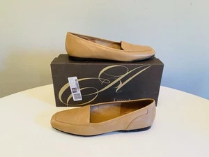 Enzo Angiolini Mujer Talla 7.5 Liberty Inca Cuero Tostado Sin Cordones Planos Puntera Cuadrada - Imagen 1 de 14