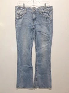 Amethyst Jeans Womens 11 Blue Denim Cowboy Boot Cut Western Stretch Distressed - Picture 1 of 8