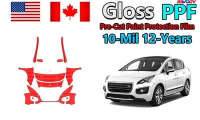 Película de protección de pintura PPF precortada brillante de 10 mil para Peugeot 3008 SE 2015-2017 Foto 1 de 4