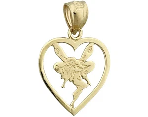 14K Gold Tinkerbell im Herz Charm - Bild 1 von 6