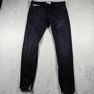 Pantalones de mezclilla negros FOG Fear of God Essentials 34x34 para hombre pierna ajustada cremallera al tobillo cremallera #2371 Foto 1 de 4