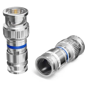 Conector de compresión BNC | para cable coaxial RG6 - macho, SDI, CCTV | Paquete de 25 - Imagen 1 de 14