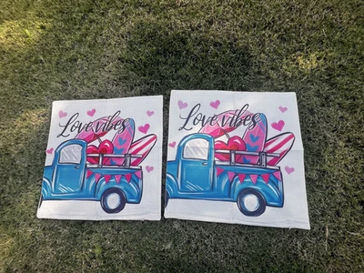 Love Vibes Pillow Covers, Set of Two, Super Cute, 17x17inch - Image 1 of 4