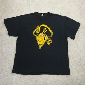 Vintage Pirate Graphic T Shirt Mens 2XL Black Yellow Skull Biker Grunge Street - Picture 1 of 9