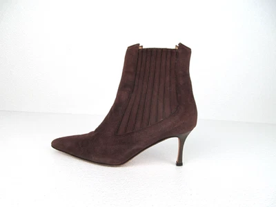 Manolo Blahnik Pointed Toe Suede Leather Booties Women's size EU 35.5 US 5.5 - Image 1 of 4