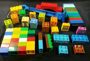 Lot Legoland Lego DUPLO Bricks Pieces Numbers Crane Plants Cars Piston Cup ** - Picture 1 of 11
