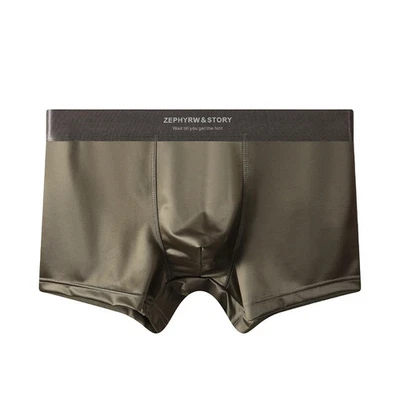 Calzoncillos boxer transpirables de seda helada para hombre sin costuras satinado suaves EE. UU. Foto 1 de 4