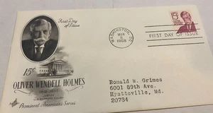 BigBruce's U. S. First Day Issue Sale 1968 Oliver Wendell Holmes Supreme Court - Picture 1 of 3