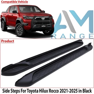 GR SPORT STYLE SIDE STEPS RUNNING BOARDS FOR TOYOTA HILUX REVO MK8 MK9 2015-2025 - Picture 1 of 14