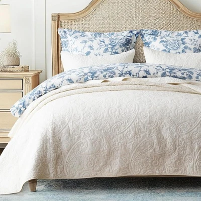 Juego de edredón de cachemira 100 % algodón tamaño king, cobertor prelavado de 3 piezas Foto 1 de 4