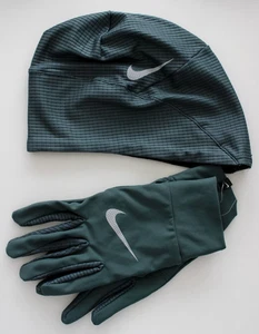 Nike Men's Essential Running Hat & Glove Set L/XL Vintage Green/Silver - Picture 1 of 6