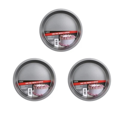 3PC Brand Cooking Concepts Round Tin Cake Pans  8-in - Image 1 of 4
