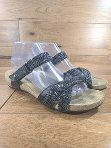 Sandalias ajustables trenzadas de cuero negro TAOS para mujer TALLA 41 EE. UU. 10-10,5 - Imagen 1 de 11