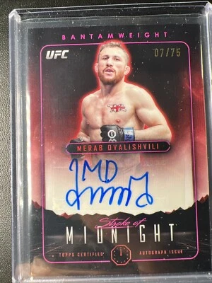 2024 Topps Midnight UFC Merab Dvalishvili Stroke of Midnight Red Auto SSP  /75 - Image 1 of 2