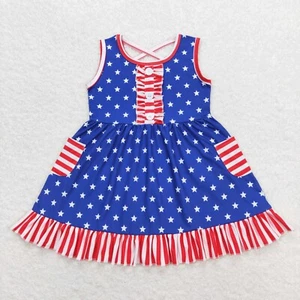 Boutique New Summer Clothing Toddler Sister Girls Floral Dress With Gingham Trim - Picture 1 of 13