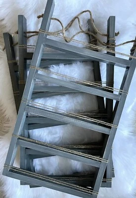 Полка для хранения эфирных масел сосны ручной работы темно-серая / стеллаж для небольших бутылок - Изображение 1 из 3