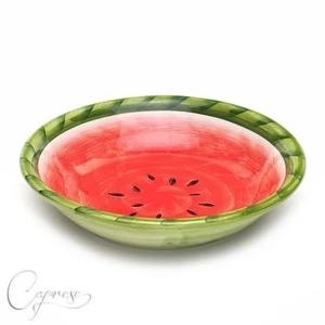 BASSANO KERAMIK SERVIERSCHALE SPAGHETTI SCHÜSSEL WASSERMELONE 28 CM AUS ITALIEN - Bild 1 von 4