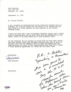 George Blanda Signed Hand Written Letter PSA/DNA COA Raiders Football Autograph - Picture 1 of 1