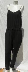 BANANA REPUBLIC Black Stretch Crepe Jogger Pants Sleeveless Tank Jumpsuit S 6 - Picture 1 of 7