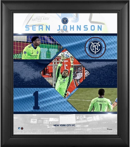 Sean Johnson New York City FC Framed 15x17 Stitched Stars Collage Cover