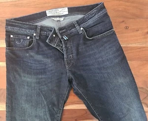 Mens Jacob Cohen Tailored Dark Blue Jeans Handmade Size W36" L32" - Picture 1 of 18