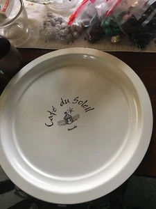 16'' METAL SERVING TRAY ~ Cafe du soleil -deauville- free shipping - Bild 1 von 4