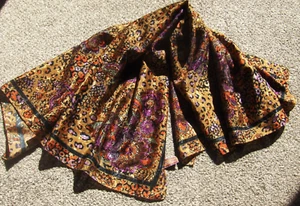 Worthington Silky Scarf Floral Vtg 34" x 34" Square Brilliant Colors Exquisite! - Picture 1 of 3