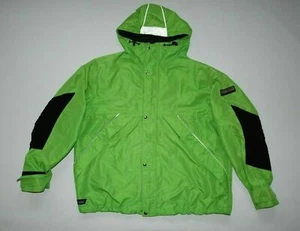 vintage Napapijri jacket hooded green nylon rain windbreaker rare XL - Picture 1 of 10