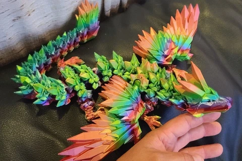 3D Printed Silk Rainbow Crystal-wing articulated dragon Cover