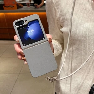 Phone Case For Samsung Galaxy Z Flip6 5 4 3 Magnetic With Strap Phone Chain Cover - Picture 1 of 16