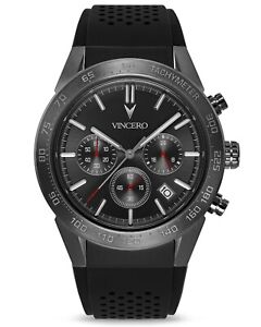 Vincero "The Rogue" Gray/Red Men's Automatic Day/Date Watch