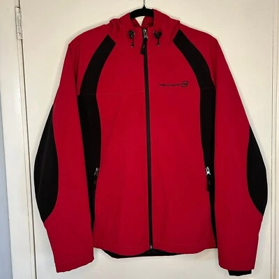 Free Country NWOT Women's Red Black Accent Hooded Softshell Outdoor Jacket Sz XL - Image 1 of 4